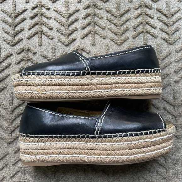 Prada Peep Toe Black Leather Espadrilles Size 8.5 /Euro Size 39 - Picture 2 of 11